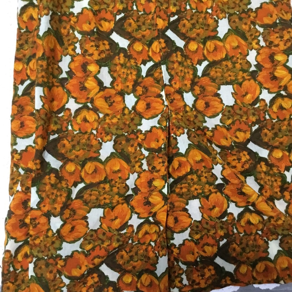Vintage 1960s Brigitte Orange Floral Sleeveless Dress - Picture 7 of 13